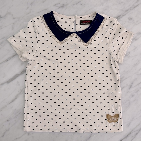 Catimini Butterfly Tee with Collar - Picture 1 of 11